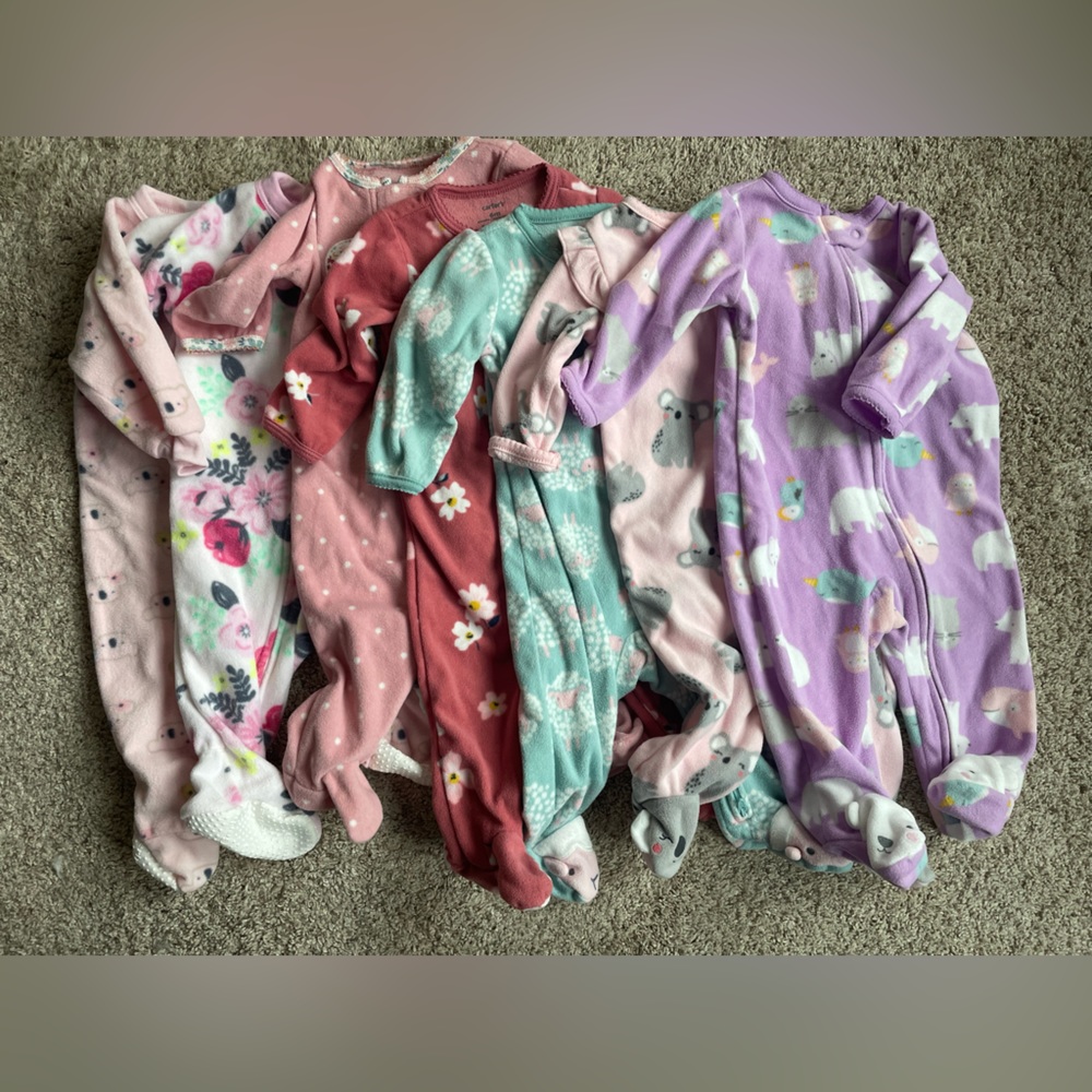SEVEN size 6 months fleece footie pajamas